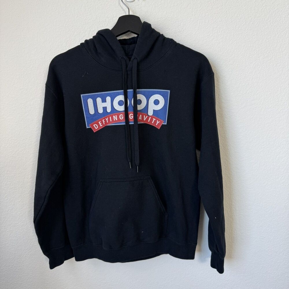 IHOOP Defying Gravity Black Drawstring Hoodie Softstyle Midweight, youth smallโ